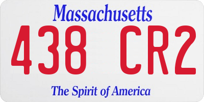 MA license plate 438CR2