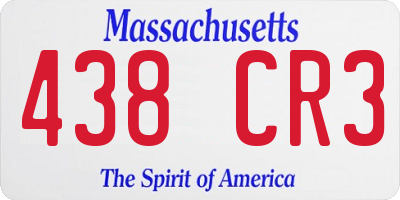 MA license plate 438CR3