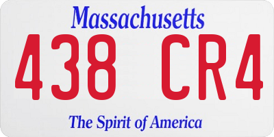 MA license plate 438CR4