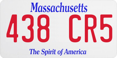 MA license plate 438CR5