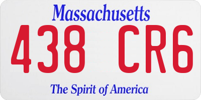 MA license plate 438CR6
