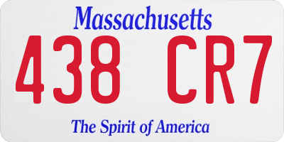 MA license plate 438CR7