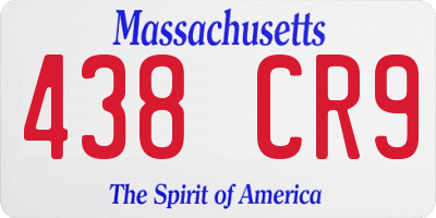 MA license plate 438CR9