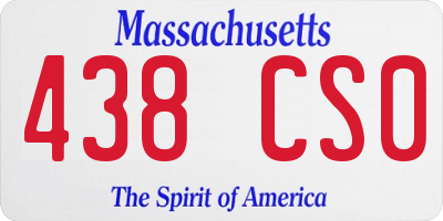 MA license plate 438CS0