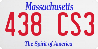 MA license plate 438CS3