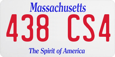 MA license plate 438CS4