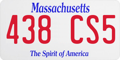 MA license plate 438CS5
