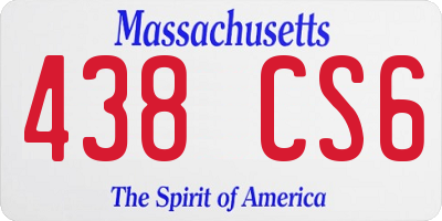 MA license plate 438CS6