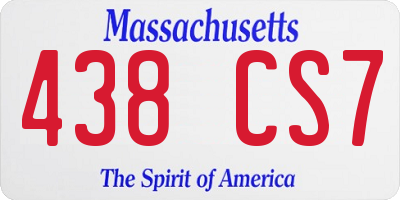 MA license plate 438CS7