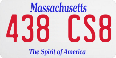 MA license plate 438CS8