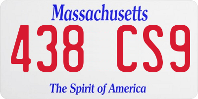 MA license plate 438CS9