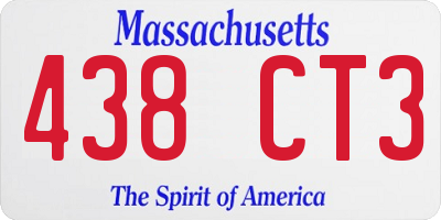MA license plate 438CT3