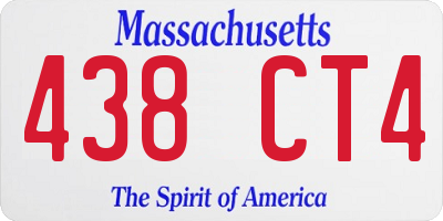 MA license plate 438CT4