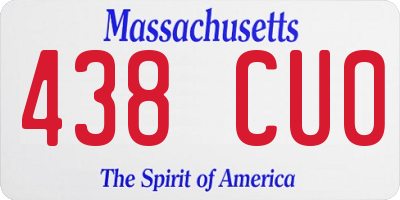 MA license plate 438CU0