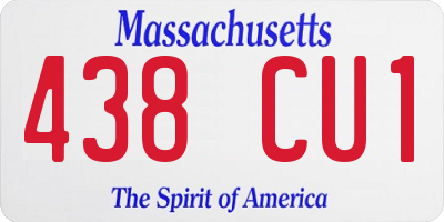 MA license plate 438CU1