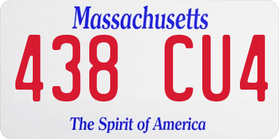MA license plate 438CU4