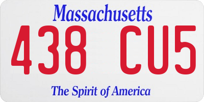 MA license plate 438CU5