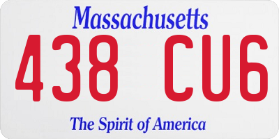 MA license plate 438CU6