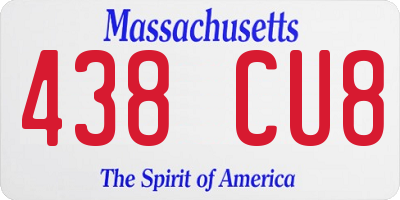 MA license plate 438CU8