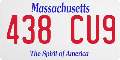 MA license plate 438CU9