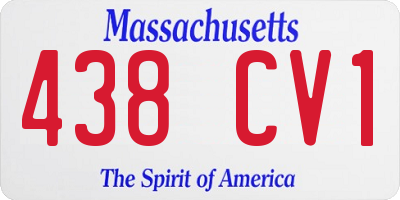 MA license plate 438CV1