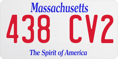 MA license plate 438CV2
