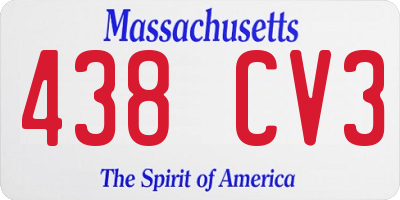 MA license plate 438CV3