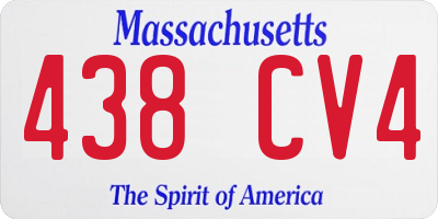 MA license plate 438CV4