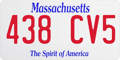 MA license plate 438CV5