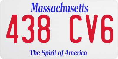 MA license plate 438CV6