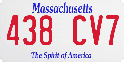 MA license plate 438CV7