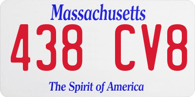MA license plate 438CV8