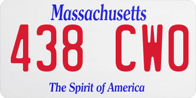 MA license plate 438CW0