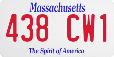 MA license plate 438CW1