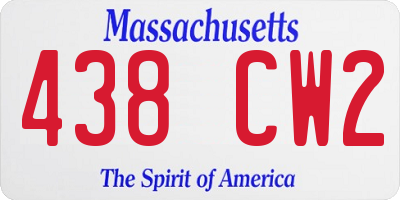 MA license plate 438CW2