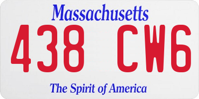 MA license plate 438CW6