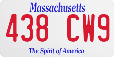 MA license plate 438CW9