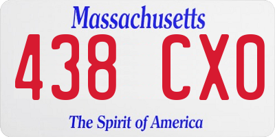 MA license plate 438CX0