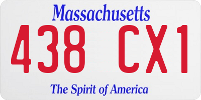 MA license plate 438CX1
