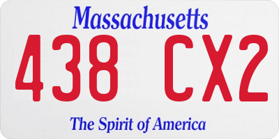 MA license plate 438CX2