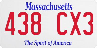 MA license plate 438CX3