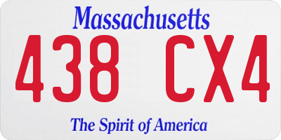 MA license plate 438CX4
