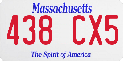 MA license plate 438CX5