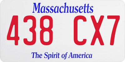 MA license plate 438CX7