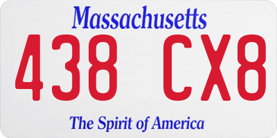 MA license plate 438CX8