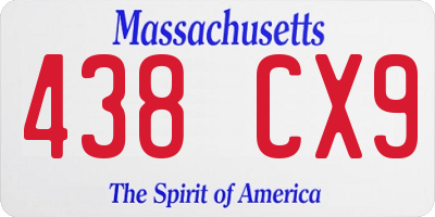 MA license plate 438CX9