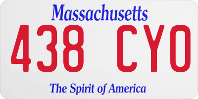 MA license plate 438CY0