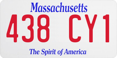 MA license plate 438CY1