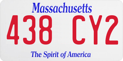 MA license plate 438CY2