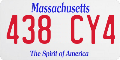 MA license plate 438CY4